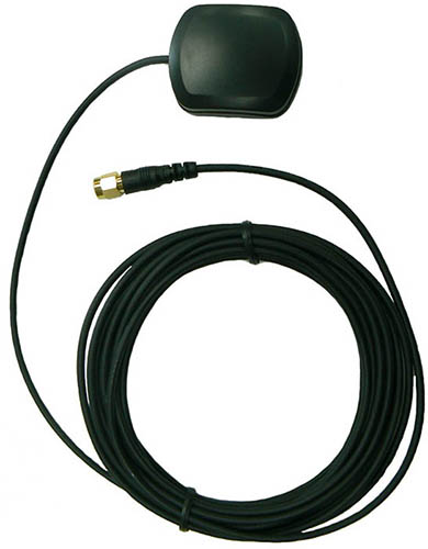 L1 GPS low profile patch antenna, black, 1575.42MHz, SMA male, adhesive mount – 46mm